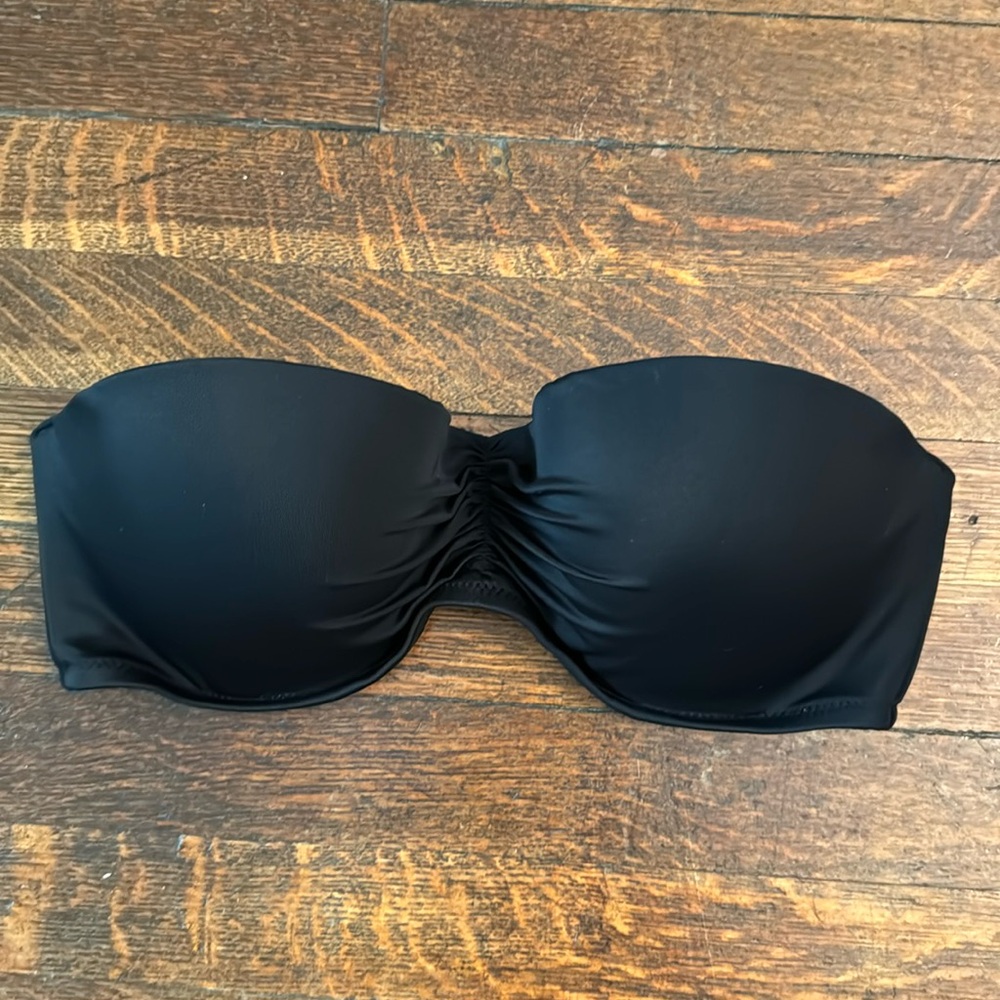 Victoria Secret black bikini top strapless padded 34D